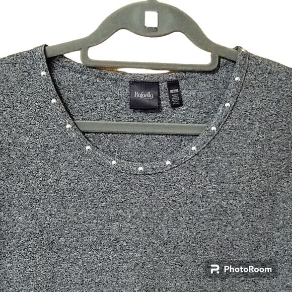 Rafaella Silver Stud Gray Knit Tank Sz M Petite - Picture 3 of 6